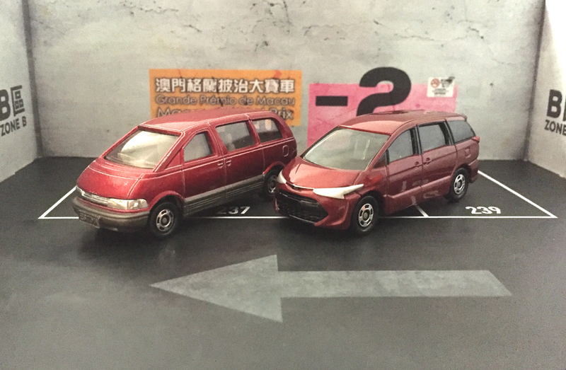 Illustration for article titled Then and Now : Tomica Toyota Estima 1992 & 2017